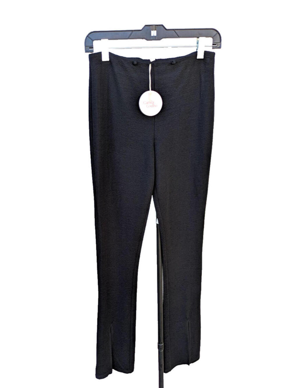 Camila Coelho Pull On pant trousers Black with Slits at bottom NWT NEW Sz Small - Picture 2 of 6